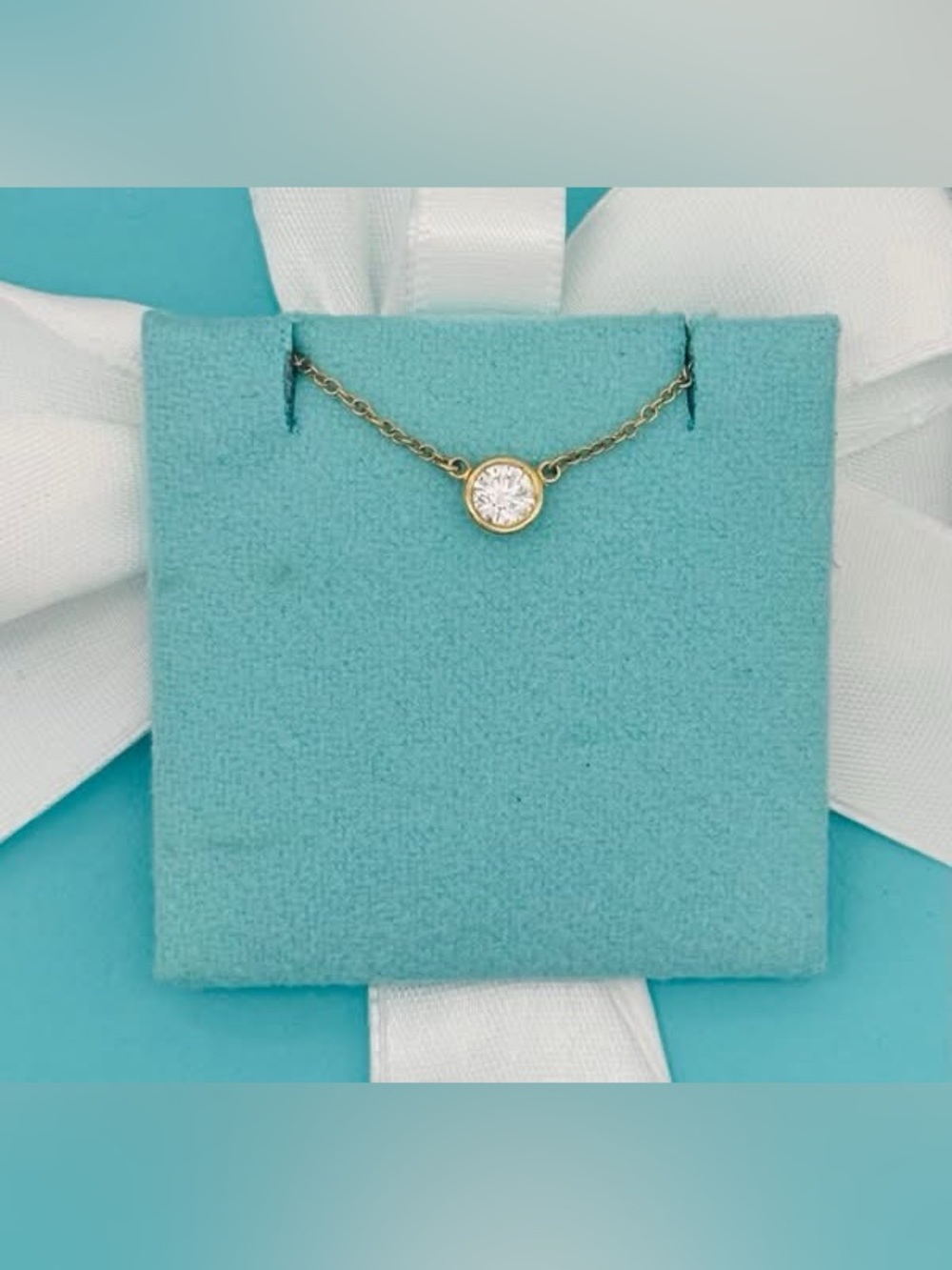 Tiffany & Co. Yellow Gold 0.27ct Diamond by the Yard Necklace 16” Pristine